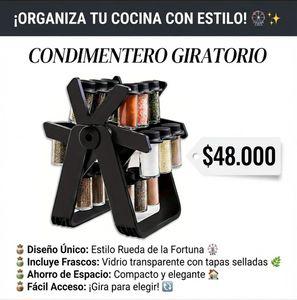 ¡Organiza tu cocina con estilo! – Condimentero Giratorio «Rueda de la Fortuna»